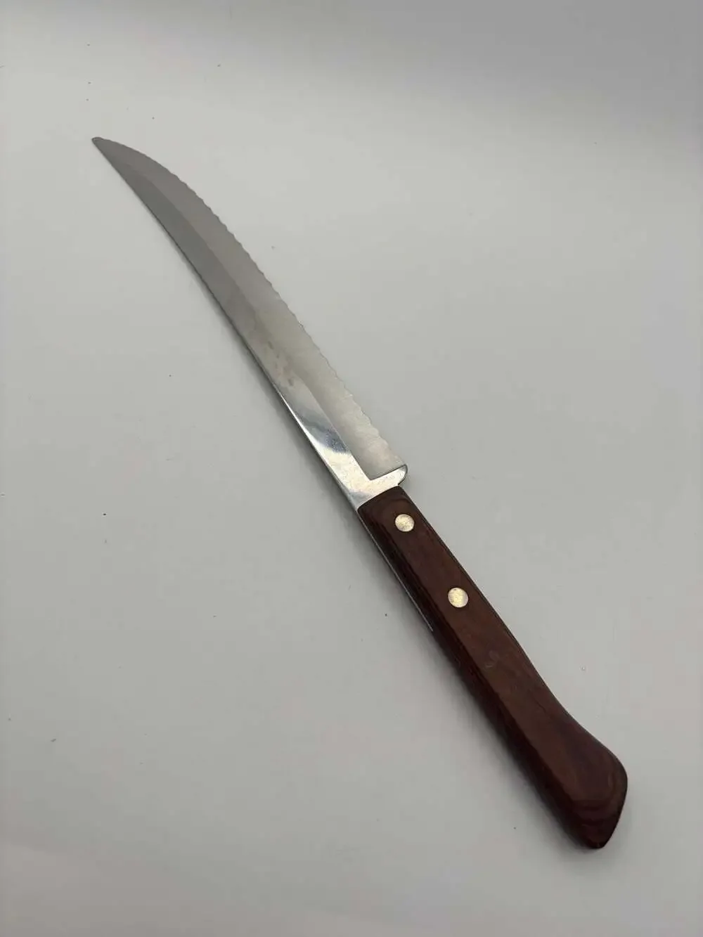 Vintage Ekco Flint Stainless Vanadium Serrated Utility Knife with Wood Handle